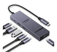 UGREEN Revodok Pro Hub USB C con USB-C Salida de Vídeo 4K 60Hz 10Gbps Puertos de Datos 2A2C 100W PD 6 en 1 Docking Station Compatible con MacBook iPad Pro M5 Mac Mini M4 Steam Deck Monitor Gafas AR