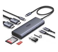 UGREEN Revodok Pro Hub USB C Docking Station 9 en 1 Pantalla Dual | 2 HDMI 4K60Hz, Lector SD TF 170MBs, Puertos de Datos USB 5Gbps, 2A2C, Carga PD 100W,Compatible con Windows Macbook
