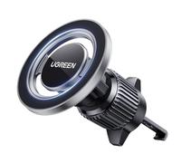 UGREEN Soporte Móvil Coche MagSafe 360° Rotación, Suporte Telemovel Carro Magnético Metálico para Rejilla del Aire, Compatible con iPhone 17 Pro MAX Air/16/15/14; Galaxy S25/S24 etc, Gancho, Gris