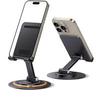 UGREEN Soporte Móvil de Escritorio Ajustable Aluminio, Stand para Teléfono con Base Giratoria de 360 Grados Compatible con Samsung S24/S23, iPhone 16/15/14/13 y iPad Mini, etc.