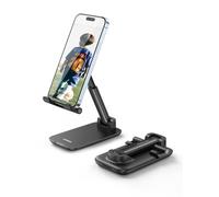UGREEN Soporte Móvil Mesa, Soporte Teléfono Plegable, Base Móvil Escritorio Ajustable Compatible con iPhone 14/14 Pro/13/12/11/XS, Xiaomi 12/Redmi 11 Pro, GalaxyS22/S21, Huawei P50/P40(Negro)