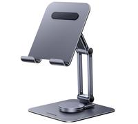 UGREEN Soporte Tablet Giratorio, Stand Teléfono Ajustable de Escritorio de Aluminio Compatible con Galaxy Tab, iPad, iPhone 16 y Otros de 4,7 a 12,9"