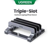 UGREEN-soporte Vertical para ordenador portátil, soporte de aluminio con tres ranuras para MacBook Air Pro, tableta, iPad y teléfono Metal One Slot