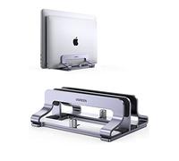 UGREEN Soporte Vertical para Portátil Ajustable con 2 Ranuras, Elevador Laptop Stand de Mesa Compatible con MacBook Pro/Air, Matebook, HP, iPad, Tableta y Otro Gris