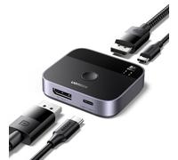 UGREEN Switch DisplayPort USB C 8K60Hz 2 Entradas 1 Salida DP 1.4 Conmutador USB C DisplayPort Soporta 3D HDR10+ HDCP2.3 Alta Resolución Compatible con PC PS5 4 Xbox One X Series, Steam Deck