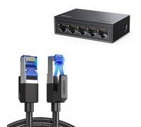 UGREEN Switch Ethernet 5 Puertos Conmutador de Red LAN Splitter Gigabit Velocidad de 10/100/1000 Mbps, Ajuste Dúplex, Plug and Play, Hub RJ45 para TV/Portátil/Enrutador/Monitor