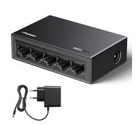 UGREEN Switch Ethernet Gigabit de 5 Puertos 10/100/1000 Mbps Plug y Play | Sin Configuración Bajo Consumo MDI/MDIX Automático Ajuste Dúplex Silencioso y Compacto Hub RJ45 para Oficina y Smart TV