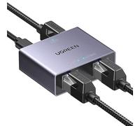UGREEN Switch Ethernet Splitter Gigabit 1 a 2 1000Mbps, Divisor de Internet LAN, Conmutador de Red RJ45 con Cable USB C Compatible con Ordenadores, Hubs, Televisores, Routers, ADSL
