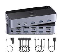 UGREEN Switch KVM HDMI 2.0 2 Entradas 2 Salidas 4K 60 Hz Conmutador 2 PC | 4 Puertos USB 5 Gbps para Teclado Ratón Disco Duro Controlador de Escritorio Compatible con Windows Linux macOS