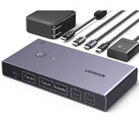 UGREEN Switch KVM HDMI 2.0 2 Entradas y 2 Salidas Conmutador Tipo C 4K@60Hz Interruptor USB 3.0 2 PC y 2 Monitores Comparten Ratón Teclado U- Discos discos duros etc