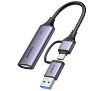 UGREEN Tarjeta de Captura de Video HDMI 4K 30Hz a USB A C 3.0 2K 30Hz 1080P | Capturadora Video Streaming Grabación de Juegos y Transmisión en Vivo Compatible con Quest 3 Switch 2 PS5 PS4