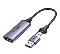 UGREEN Tarjeta de Captura de Video HDMI a USB C Entrada 4K 1080P, Grabación de Video, Audio y Juegos, Compatible con Switch, PS4, PS5 Pro, Xbox, TV Stick, Cámara, iPad, MacBook, Teléfono, PC, Quest 3