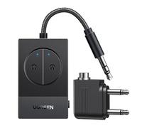 UGREEN Transmisor Bluetooth 5.4 para TV Aux 3.5mm Emisor Bluetooth Jack | Conexión Dual para Auriculares Auriculares de Avión Altavoz con Adaptador para Avión 19 h de autonomía