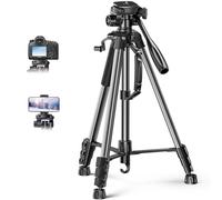 UGREEN Trípode para Cámara con Altura de 53,5-175cm, Trípode para Cámara de Aluminio con Soporte para Teléfono Móvil y Bolsa de Viaje para Cámara de Acción DSLR Canon Nikon