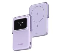UGREEN Uno Power Bank Magnético 5000mAh, Cargador Portátil PD 20W, Batería Externa Inalámbrica con Pantalla y Soporte, Compatible con iPhone 16/15/14/13/12 Mini Plus Pro MAX (Púrpura)