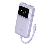 Ugreen UNO Power Bank USB-C y puertos USB con cable integrado, 10000 mAh, 30 W, color morado