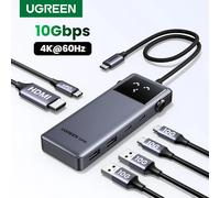 UGREEN Uno USB C HUB 6-en-1 4K60Hz PD100W 10Gbps USB3.2 adaptador divisor para portátil Macbook Pro Air USB estación de acoplamiento expansor 6-in-1 HDMI 10Gbps