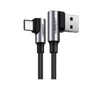 UGREEN US176 Cable de Datos Angular USB-A a USB-C 3A 0.5M Negro