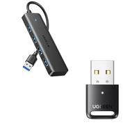 UGREEN USB Bluetooth 5.3 Adaptador para PC y Hub USB 3.0 con 4 Puertos Adaptador Ladron Multipuertos 5Gbps Alta Velocidad