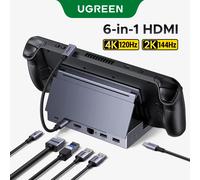 UGREEN USB C HUB Steam Deck estación de acoplamiento 6 en 1 tipo C a 4K120Hz HDMI 5Gbps USB-A/C PD100W 1000Mbps RJ45 para ROG Ally Legion 6-in-1