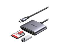UGREEN USB C Lector de Tarjetas SD & Micro SD con Puerto USB 2.0 Leer Simultáneamente Compatible con iPad Air 4, iPad Pro 2020, MacBook Pro, MacBook Air, Microsoft Surface Pro/Book, Galaxy Note 20
