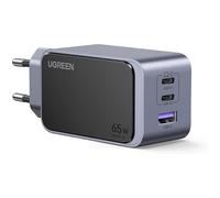 Ugreen Nexode Air 65W sieninis kroviklis, USB + 2x USB-C pilkos spalvos Ordenador portátil, Teléfono móvil, Ratón, Portátil, Batería portátil, Tableta Gris Corriente alterna Carga rápida Interior
