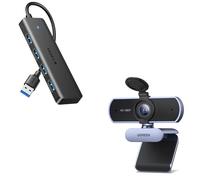 UGREEN Webcam Full HD 1080P 30FPS y Hub USB 3.0 con 4 Puertos
