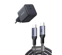 UGREEN Zapix Cargador USB C 30 W con UGREEN Cable USB C 240W Certificado USB-IF Carga Rápida 1M