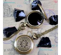 UGZDEA Espejo de obsidiana Negra Natural, Espejo de Bolsillo de obsidiana, Feng Shui de obsidianas, Herramientas de adivinación, Decorativo para meditación (Style-1)