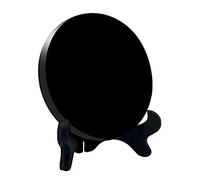 UGZDEA Espejo de obsidiana Negro, Espejo de adivinación de obsidiana Negro para decoración del hogar, Espej energético con Soporte (10cm)