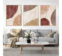 UGZDEA Juego de 3 pósteres abstractos de lienzo, formas geométricas modernas, cuadros de lienzo, para sala de estar, dormitorio, sin marco (E, 3x60x90cm)