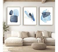 UGZDEA Juego de 3 pósteres abstractos de lienzo, formas geométricas modernas, cuadros de lienzo, para sala de estar, dormitorio, sin marco (A, 3x40x60cm)
