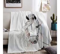 UGZDEA Manta con Estampado de Caballos 130x150cm, Bonita Manta de Caballos, Suave y cálida Manta de sofá para niñas, niños, Adultos, Manta de sofá de Viaje