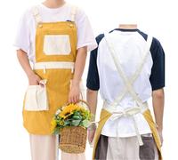 UGZPWQLNX bobinas de cocinero, Denim Apron For Cooking And Beauty With Adjustable Straps Pockets Multicolor One Size, amarillo, talla unica