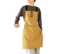 UGZPWQLNX Bobinas de cocinero, Denim Cross Back Chef Apron With Pockets Adjustable For Men Women Multicolor One Size, amarillo, talla unica