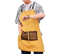 UGZPWQLNX Bobinas de cocinero, Denim Crossback Apron With Pockets Adjustable Cooking BBQ Gardening Multicolor One Size, amarillo, talla unica