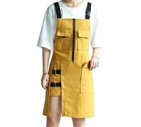 UGZPWQLNX Bobinas de cocinero, Split Leg Denim Work Apron With Pockets Unisex Multicolor One Size, amarillo, talla unica