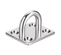 UGZPWQLNX Gancho de anilla metálica con placa de ojo de acer Ganchos de placa ojo almohadilla suspensión acero inoxidable for bandas ejercicio montaje en pared 1,4,10 piezas(M5,4-PCS)