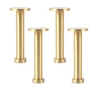 UGZPWQLNX Moderno sofá de Metal piernas, Adjustable Brass Furniture Legs Golden 80-250mm Pack of 4 with Screws(110mm/4.3in)