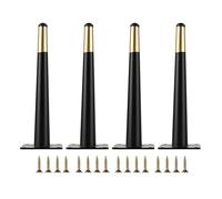 UGZPWQLNX Moderno sofá de Metal piernas, DIY Replacement Straight Metal Furniture Legs Pack of 4 Multicolor Multiple Sizes(Black Gold,45cm/17.72in)