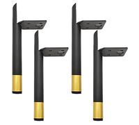 UGZPWQLNX Moderno sofá de Metal piernas, Metal Furniture Legs 4 pcs Multicolor Multiple Sizes with Screws Floor Protectors(BlackGold,15cm(5.9in))