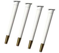 UGZPWQLNX Moderno sofá de Metal piernas, Solid Wood Furniture Legs 4pcs with Brass Base Mounting Hardware Multicolor 42.5-72.5cm(White,42.5cm)