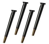 UGZPWQLNX Moderno sofá de Metal piernas, Solid Wood Furniture Legs 4pcs with Brass Base Mounting Hardware Multicolor 42.5-72.5cm(Schwarz,72.5cm)