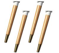 UGZPWQLNX Moderno sofá de Metal piernas, Solid Wood Furniture Legs 4pcs with Brass Base Mounting Hardware Multicolor 42.5-72.5cm(Wood Color,60.5cm)