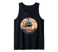 UH-1 Huey Helicóptero Vintage Sunset Vietnam Chopper Camiseta sin Mangas