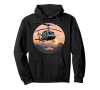 UH-1 Huey Helicóptero Vintage Sunset Vietnam Chopper Sudadera con Capucha