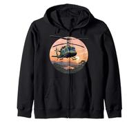 UH-1 Huey Helicóptero Vintage Sunset Vietnam Chopper Sudadera con Capucha