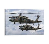 UH-60 Black Hawk Militar Helicóptero Cañón Avión de combate (18) Lienzo artístico e impresión artística de pared moderna decoración familiar