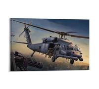 UH-60 Black Hawk Militar Helicóptero Cañón Avión de combate (22) Arte de pared Cuadro Cuadro Póster Lienzo Impresión Pósteres Obras de Arte