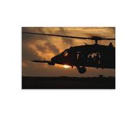 UH-60 Black Hawk Militar Helicóptero Cañón Avión de combate (25) Lienzo decorativo moderno para el hogar